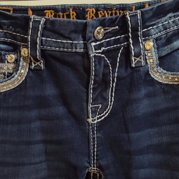 Rock Revival sz 26 "Sherry" Crystal Rhinestone Style E8439MB8R Embellished Jeans - Picture 4 of 11